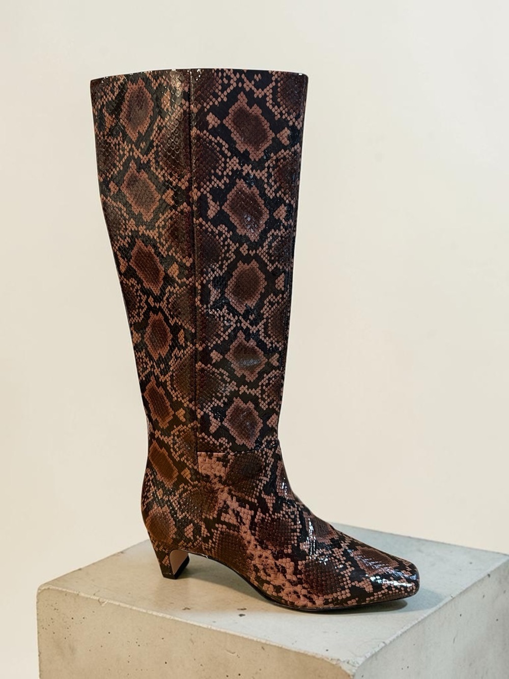 Antonio Melani Valerie Snake Patent Leather Tall Dress Boots Size 6M NWOB